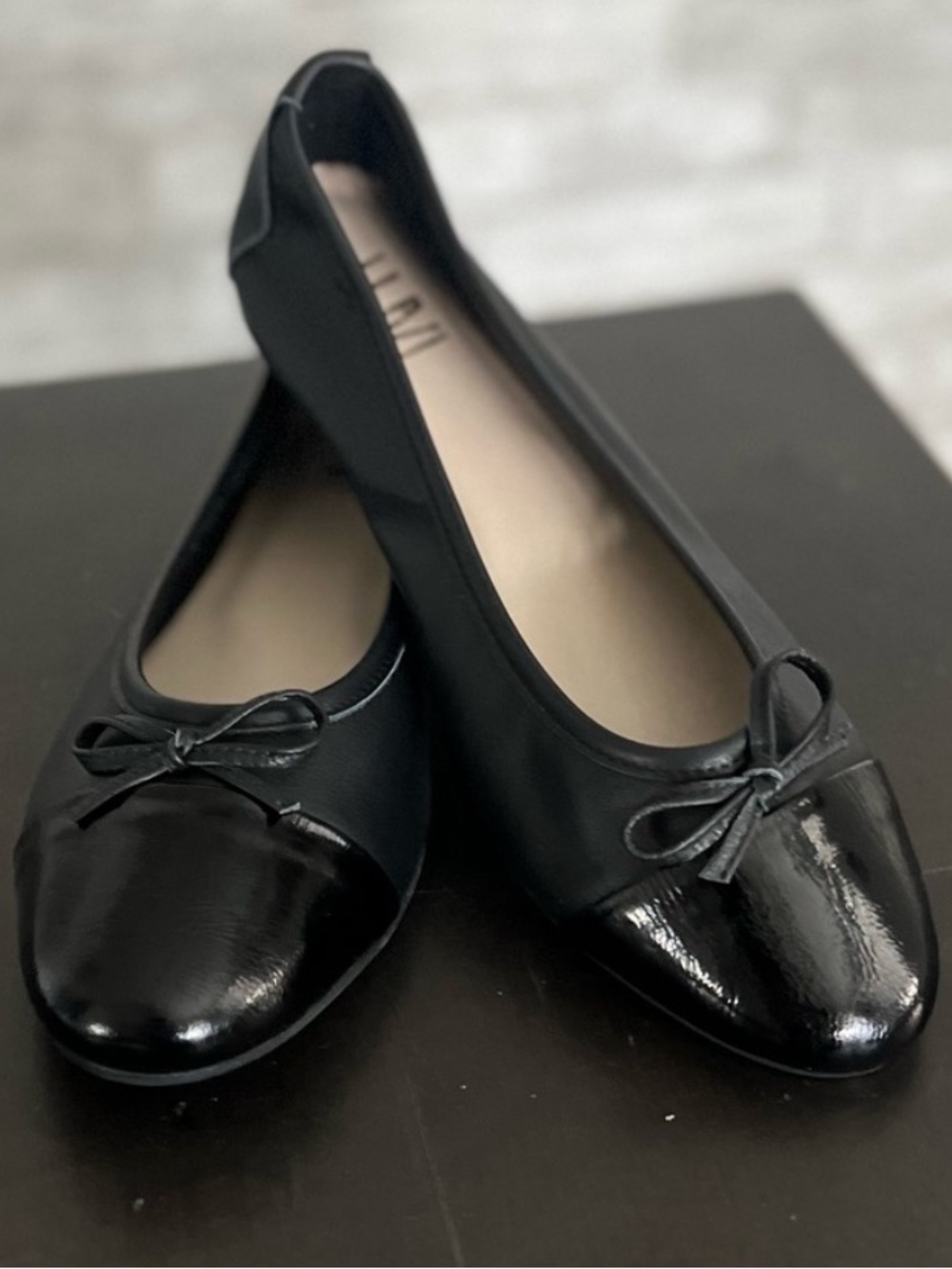 Forever & Always Black Cap Toe Ballet Flats Size 8 NWT